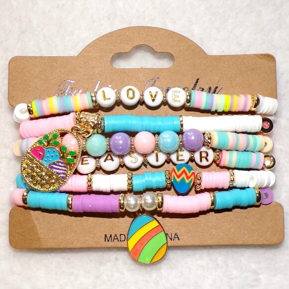 Unbranded Jewelry - Easter Stretch Charm Bracelet 6PC Set
